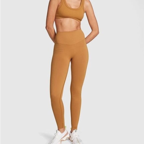 PINK Active Victoria’s Secret Golden Oak Burnt Orange Seamless Classic Leggings - Picture 1 of 8